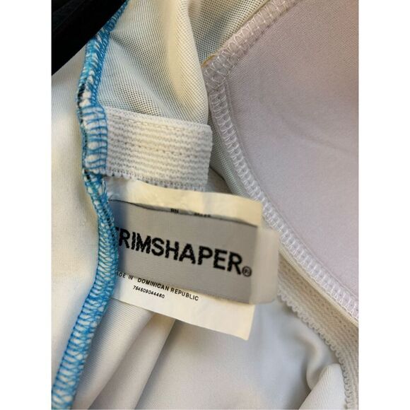 Trimshaper 14 slimming bathing suit large turquoise black swimsuit double straps - Picture 4 of 7